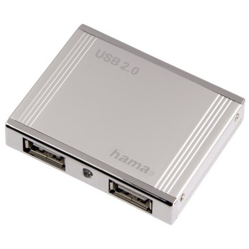 Hama USB 2.0 Hub Alu mini 1:4, Silver