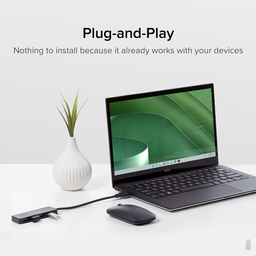 Plugable Technologies 4 Port USB Hub 3.0, USB Splitter for Laptop, Compatible with Windows, Surface Pro, PC, Chromebook, Linux, Android, Charging Not Supported – image 3