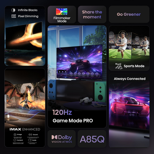 Hisense 55" A85QTUK OLED Smart AI TV with Freely – image 3