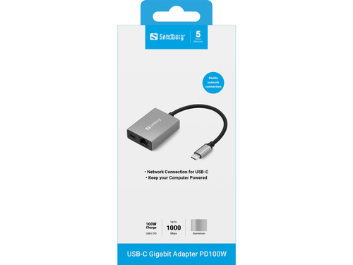 USB-C Gigabit Adapter PD100W, afbeelding 2