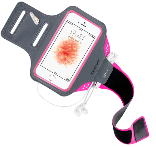 Mobiparts Comfort Fit Sport Armband Apple iPhone 5, iPhone 5S, iPhone SE Neon Pink – image 4