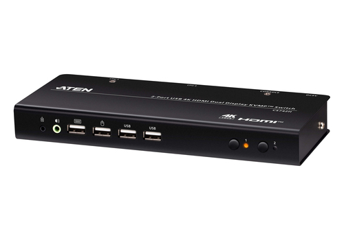 ATEN 2-poorts USB 4K HDMI Dual-Display KVMP-switch (kabels inbegrepen)