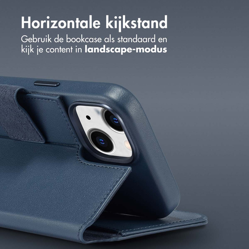 Accezz Leather Bookcase 2-in-1 met MagSafe iPhone 15 - Nightfall Blue, afbeelding 9