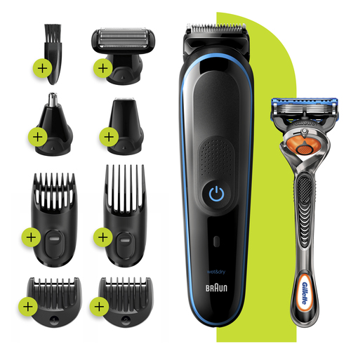 Braun All-in-one 9-in-1 Trimmer MGK5280 Men Beard Trimmer, Body Grooming Kit & Hair Clipper, Black/Blue – image 5
