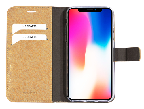 Mobiparts Saffiano Wallet Case Apple iPhone X, iPhone XS Gold – image 4