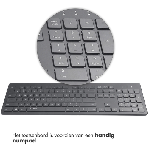 Accezz Premium Desktop QWERTY Bluetooth Keyboard - Grijs, afbeelding 3