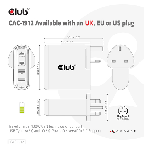 CLUB3D Travel Charger – image 9