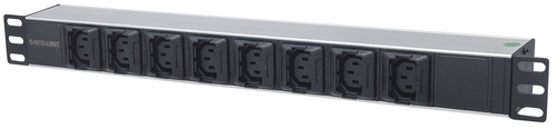 Intellinet 19" 1U Rackmount Anti-Shedding 8-Output C13 Power Distribution Unit (PDU) with Removable Power Cable and Rear C20 Input