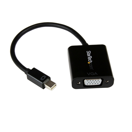 StarTech.com Mini DisplayPort to VGA Adapter - DisplayPort 1.2 - 1080p - Thunderbolt to VGA Monitor Adapter - Mini DP to VGA (MDP2VGA2) Videoadapter 22cm Sort