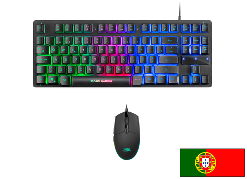 Mars Gaming MCPTKLPT RGB Combo Keyboard and Mouse 3200DPI TKL Design Portuguese Language
