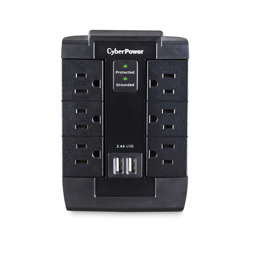 CyberPower P600WSURC1 limitador de tensión Negro 6 salidas AC 125 V imagen 3
