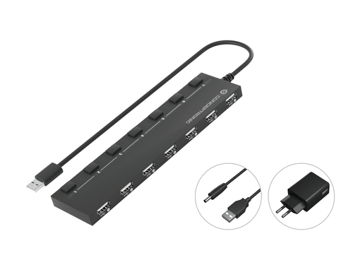 Conceptronic HUBBIES08BP хаб-разветвитель USB 2.0 480 Мбит/с Черный