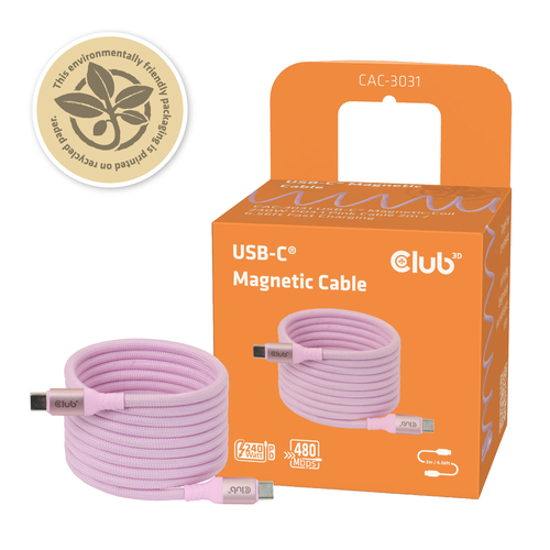 CLUB3D CAC-3031 USB-kabel USB 2.0 2 m USB C Roze, afbeelding 7