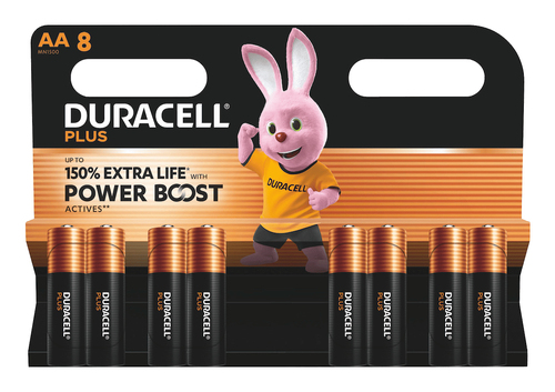 1x8 Duracell Plus Power Boost Mignon MN1500 AA LR6 1,5V