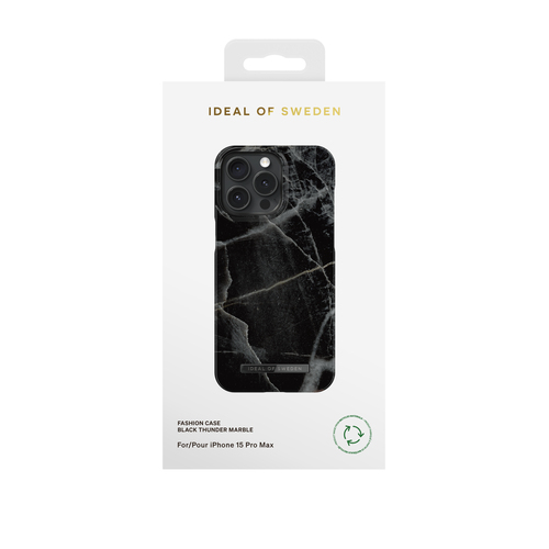 iDeal of Sweden Printed Case iPhone 15 Pro Max Black Thunder Marble Marble – image 2