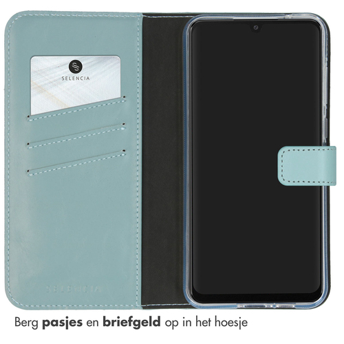 Selencia Echt Lederen Bookcase Samsung Galaxy A55 - Air Blue, afbeelding 3