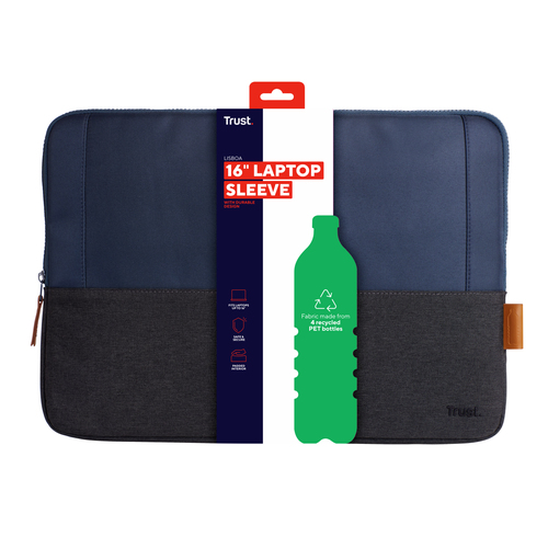 Trust Lisboa Laptophoes van 16 inch Laptop sleeve Blauw, afbeelding 4
