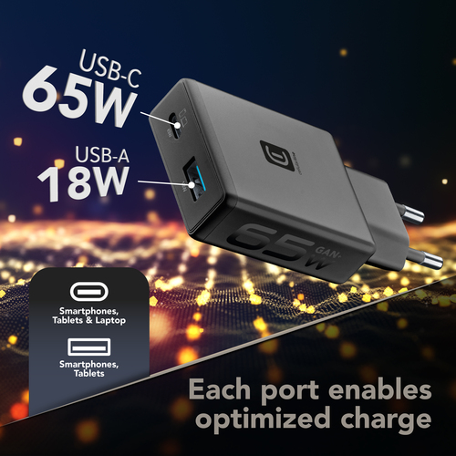 Cellularline POWER LITE 65W DUAL A+C – image 2