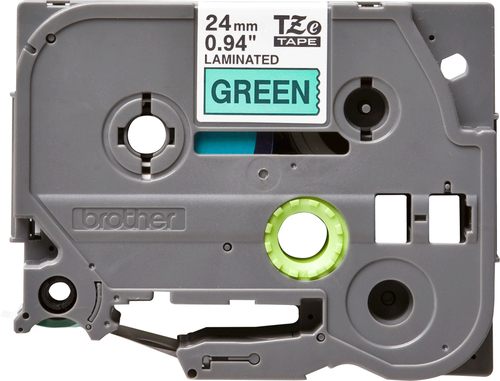 Brother P-Touch TZe Laminated Tape 24mm x 8m Black on Green TZE751 - image 2