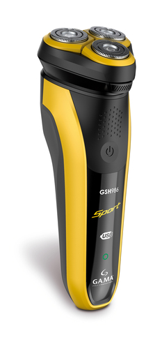 GA.MA GM0608 men's shaver Rotation shaver Trimmer Black, Yellow