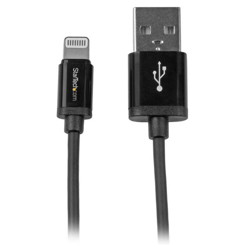 StarTech.com 1m (3ft) Black Apple 8-pin Lightning Connector to USB Cable for iPhone / iPod / iPad - Charge and Sync Cable - 1 meter (USBLT1MB) Lightning-kabel 1m Sort