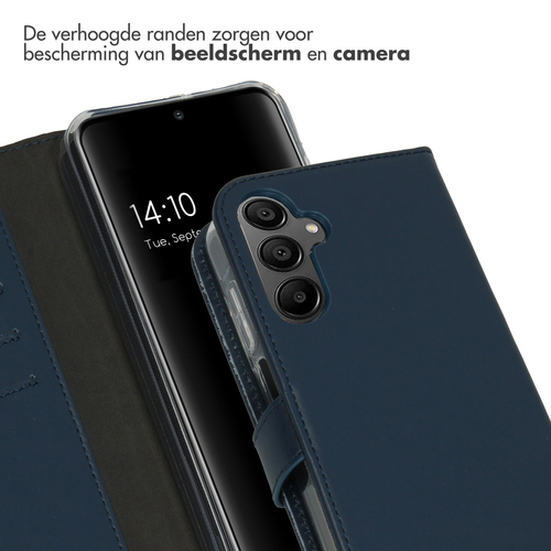 Selencia Echt Lederen Bookcase Samsung Galaxy A15 (5G/4G) - Blauw, afbeelding 4