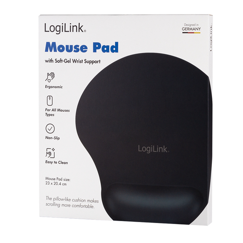 muispad LogiLink met Gel-Polssteun Silicon zwart, afbeelding 4