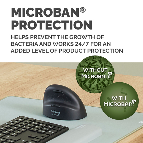Fellowes Vertical Wireless Mouse Breyta Plus+ Ergonomic Right Handed Vertical Mouse with Antibacterial Protection Large – image 5