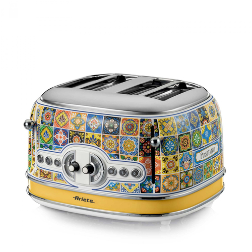 Ariete Positano 0156/0P 4-Slice Toaster - Yellow & Blue, Blue,Silver/Grey,Yellow - image 1