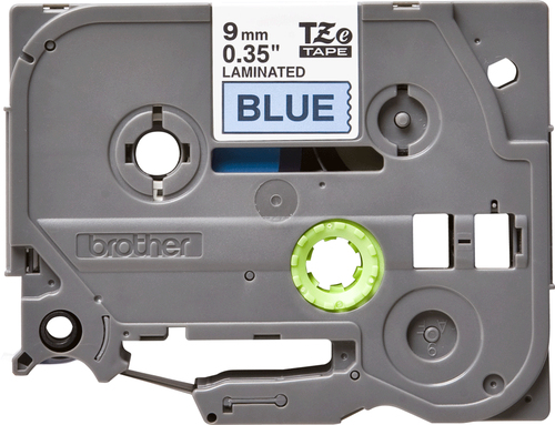 Brother P-touch TZe-521 9mm x 8m Black On Blue Gloss Laminated TZE521 - image 2