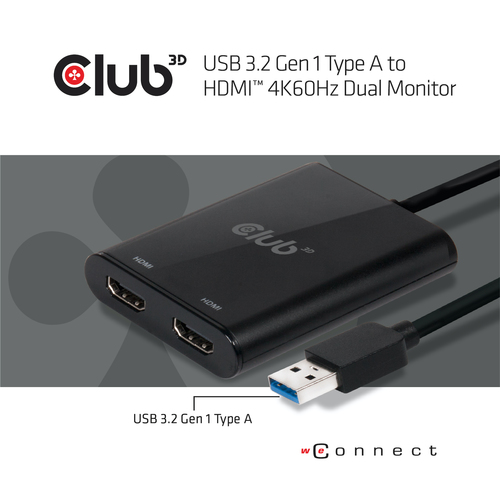 CLUB3D USB A to HDMI™ 2.0 Dual Monitor 4K – image 6