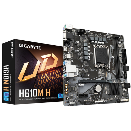 MB GIGABYTE H610M H S-1700 / 2X DDR5 5600 / VGA / HDMI / PCIE 40 / USB 32 / MICRO ATX / GAMA BAJA H610M H - H610M H