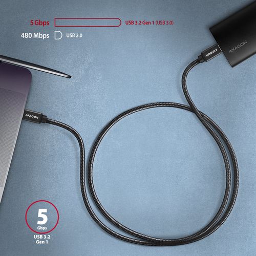 AXAGON BUCM3-CM10AB - USB-C-Kabel - 24-poliger USB-C auf 24-poligen USB-C - 1 m – Foto 7 von 9