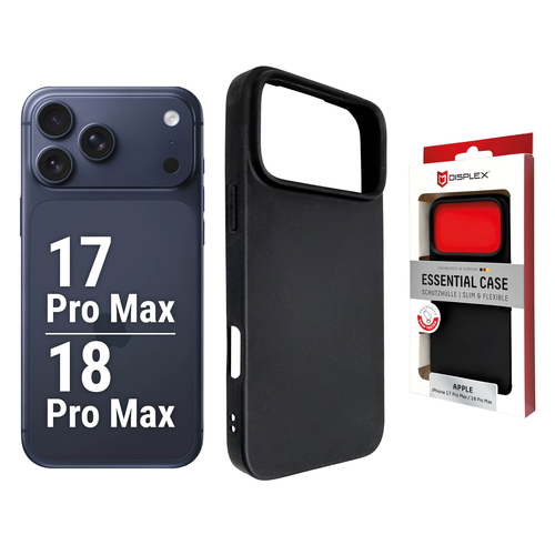 Displex Protective Case for Apple iPhone 18 Pro Max/17 Pro Max, Matte Black, Ultra-Thin, Essential Case, TPU, Soft-Touch Finish – image 1