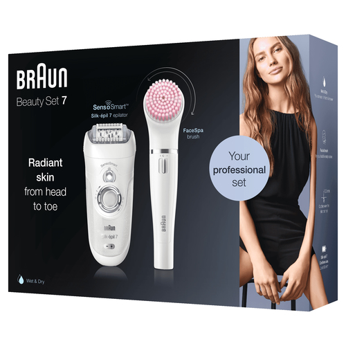 Braun Silk-épil 7 Silk-épil Beauty Set 7 7-775 Professional 3-in-1 Cordless Wet & Dry Hair Removal - Epilator, Face Cleanser and Exfoliator – image 5