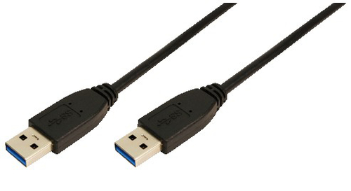 LogiLink - USB-kabel - USB Type A (han) til USB Type A (han) - USB 3.0 - 1 m - formet - sort
