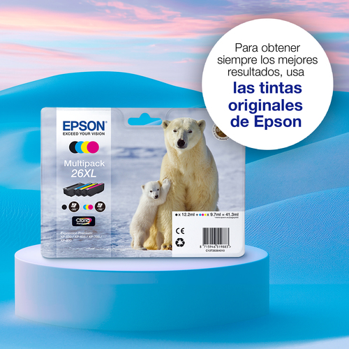 Epson Polar bear Tinta multipack 4 colores 26 Claria Premium Oso polar