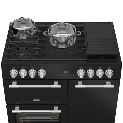 Hotpoint RH90FA20B cooker Range cooker Electric Gas Black – image 6