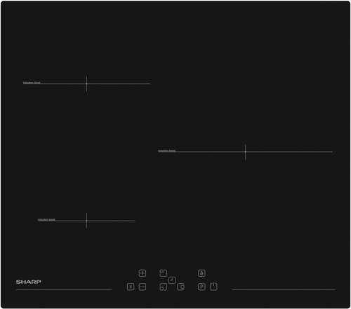 Sharp KH-6I31NT0K hob Black Built-in
