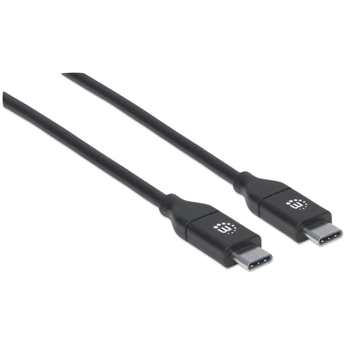 Manhattan Cable USB-C a USB-C, 2 m, USB 2.0, 480 Mbps, carga superrápida de 5 A/100 W, Hi-Speed USB, negro, garantía de por vida, equivalente a USB2C5C2M imagen 2