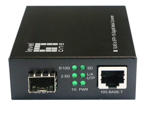 LevelOne GVT-2051 Fibermedieomformer Fast Ethernet Gigabit Ethernet (optisk) Fast Ethernet (optisk) 10 Gigabit Ethernet 10 Gigabit Ethernet (optisk) 5 Gigabit Ethernet 2.5 Gigabit Ethernet