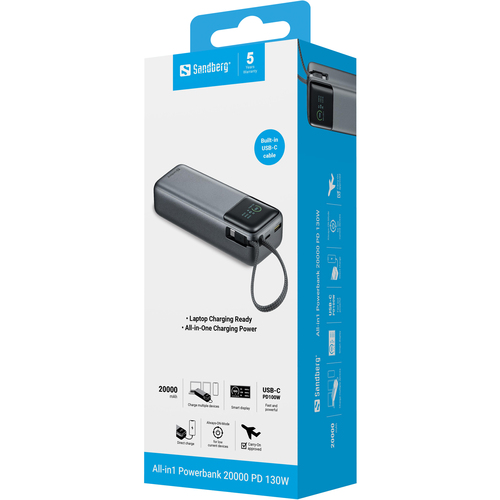 Sandberg All-in1 Powerbank 20000 PD – image 7