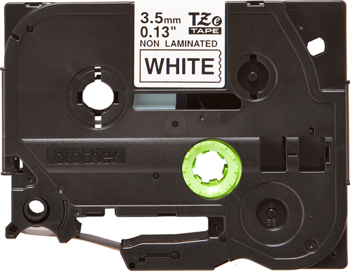 Brother TZEN201 35mm 013 Black on White Non-Laminated Super Narrow tape for P-touch 8m – Foto 3 von 6