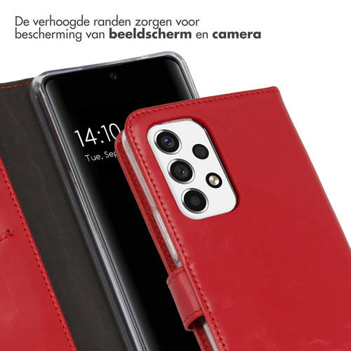 Selencia Echt Lederen Bookcase Samsung Galaxy A53 - Rood, afbeelding 4