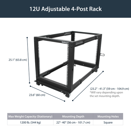 StarTech.com 12U 4-Post Server Rack – image 8