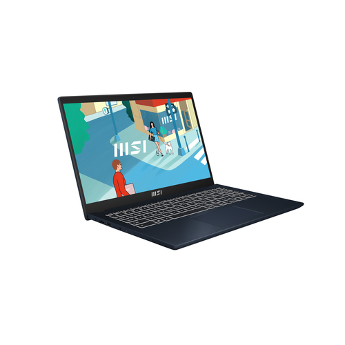 MSI Modern 15 B13M-255FR Intel® Core™ i7 i7-1355U Ноутбук 39,6 cm (15.6") Full HD 16 GB DDR4-SDRAM 512 GB Твердотельный накопитель (SSD) Wi-Fi 6 (802.11ax) Windows 11 Home Синий