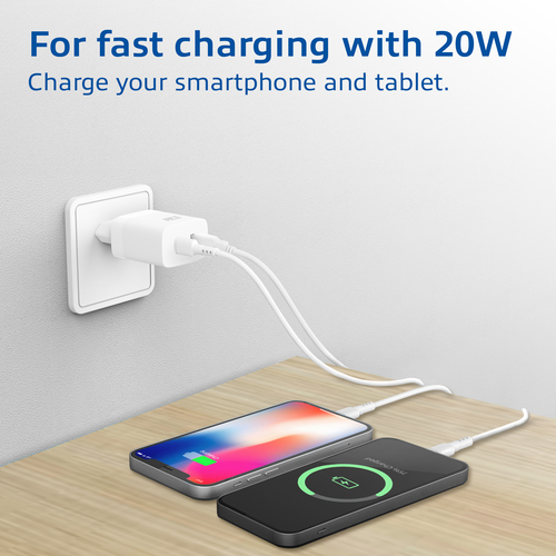 ACT Connectivity USB-C & USB-A lader 20W met Power Delivery PPS, Quick Charge, GaNFast oplader, afbeelding 3