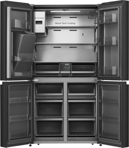 Hisense PureFlat RQ760N4IFE Smart Fridge Freezer - Black Stainless Steel, Stainless Steel - image 4