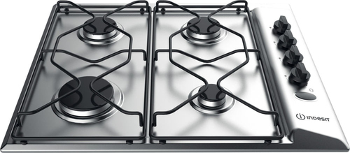 Indesit PAA 642 IX/I WE Черный, Нержавеющая сталь Встроенный 58 cm Газовый 4 зона(ы)