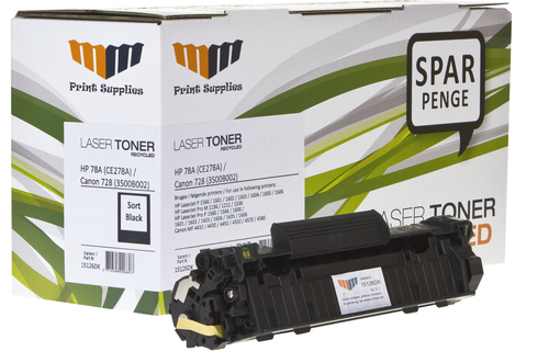 MM Black Laser Toner - HP 78A (CE278A) / Canon 728 (3500B002) - For HP LaserJet / Canon MF – image 1